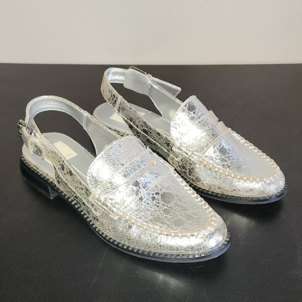 Dolce Vita Silver Flats with Strap Detail - Picture 5 of 8